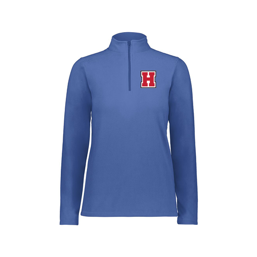 [6864.060.XS-LOGO1] Ladies MicroFleece 1/4 Zip Pullover (Female Adult XS, Royal, Logo 1)