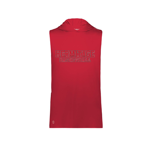 [222590.083.XS-LOGO2] Men's CoolDry Sleeveless Hoodie (Adult XS, Red, Logo 2)