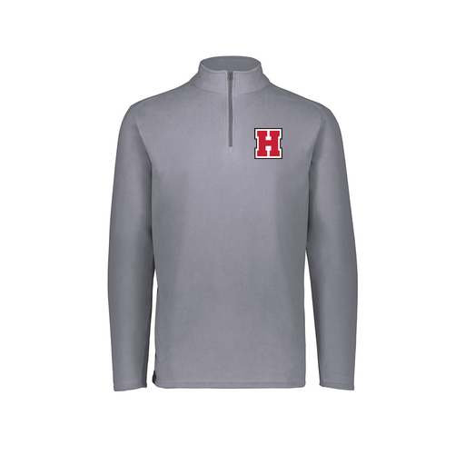 [6863.059.XS-LOGO1] Men's MicroFleece 1/4 Zip Pullover (Adult XS, Gray, Logo 1)