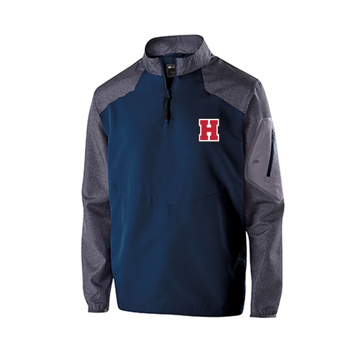 [229155.H03.XS-LOGO1] Men's Raider LS Pullover (Adult XS, Navy, Logo 1)