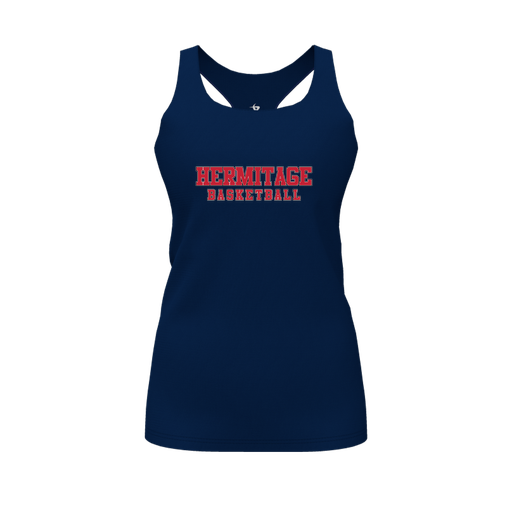 [CUS-DFW-RCBK-PER-NVY-FYS-LOGO2] Racerback Tank Top (Female Youth S, Navy, Logo 2)
