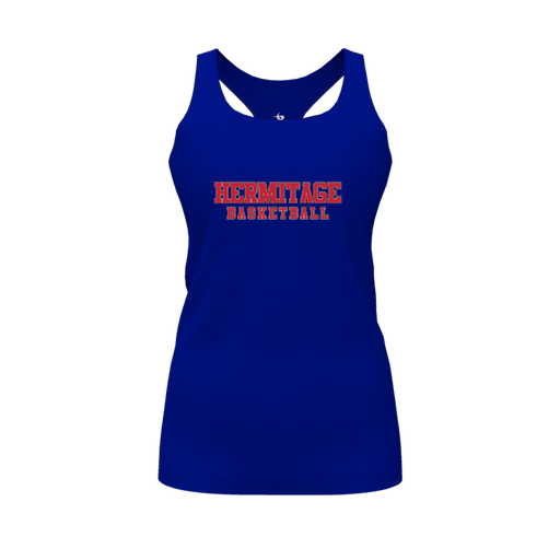 [CUS-DFW-RCBK-PER-RYL-FYS-LOGO2] Racerback Tank Top (Female Youth S, Royal, Logo 2)