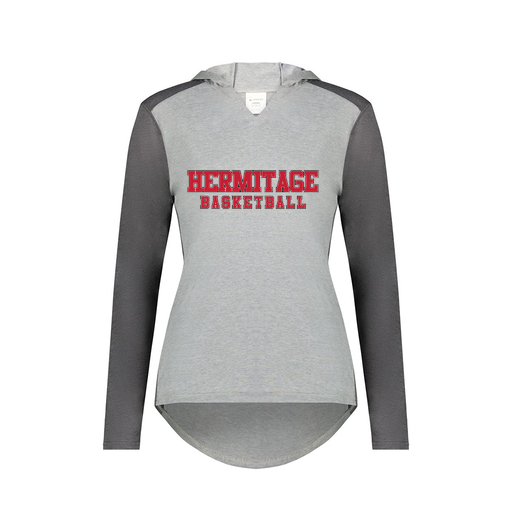 [6902.30V.XS-LOGO2] Ladies Vintage Hoodie (Female Adult XS, Gray, Logo 2)