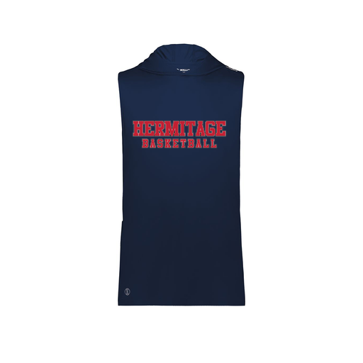 [222590.065.XS-LOGO2] Men's CoolDry Sleeveless Hoodie (Adult XS, Navy, Logo 2)