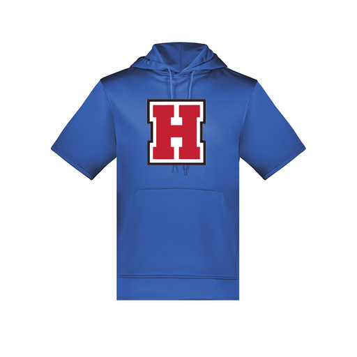 [6871.060.S-LOGO1] Men's Dri Fit Short Sleeve Hoodie (Adult S, Royal, Logo 1)