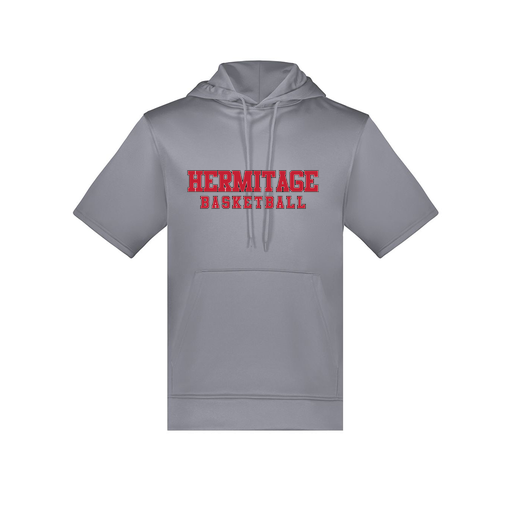 [6871.059.S-LOGO2] Men's Dri Fit Short Sleeve Hoodie (Adult S, Gray, Logo 2)