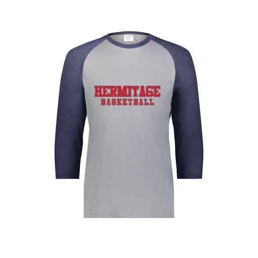 [6879.29V.S-LOGO2] Men's Vintage 3/4 Sleeve T-Shirt (Adult S, Navy, Logo 2)