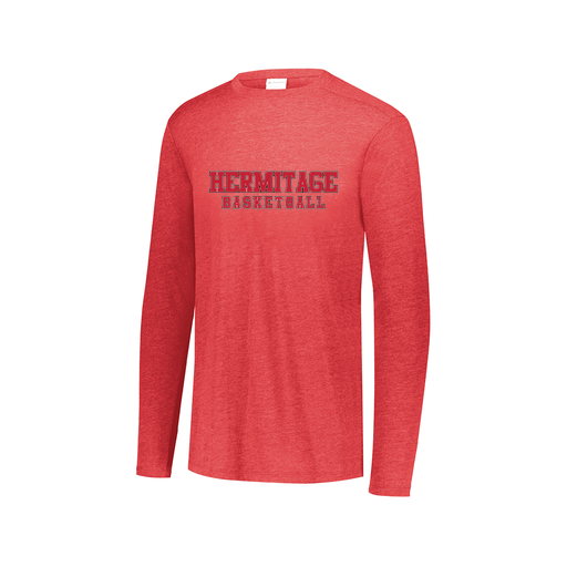 [FTLCUBRD-AXS-LOGO2] Decker Men's Tri-Blend T-Shirt - Long Sleeve (Adult XS, Red, Logo 2)