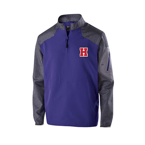 [229155.H68.XS-LOGO1] Men's Raider LS Pullover (Adult XS, Purple, Logo 1)