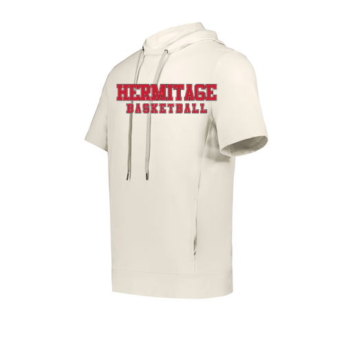 [222505.907.S-LOGO2] Men's Venturs Soft Knit Short Sleeve Hoodie (Adult S, White, Logo 2)