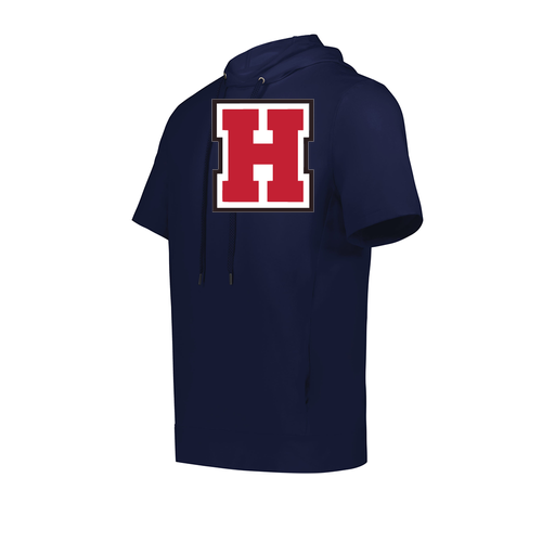 [222505.065.S-LOGO1] Men's Venturs Soft Knit Short Sleeve Hoodie (Adult S, Navy, Logo 1)